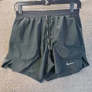Nike Running Mens Black Athletic Shorts Reflective Drawstring Size Small